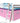 Kingston Slumber Wooden Kids Single Loft Bed Frame - Hiding Space Underneath with Interchangeable Pink and Blue Curtains