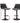 Artiss Set of 2 Bar Stools Kitchen Stool Chairs Metal Barstool Dining Chair Black Rushal