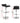 Artiss Set of 4 PU Leather Wave Style Bar Stools - Black