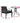 Gardeon Outdoor Furniture Dining Chairs Wicker Garden Patio Cushion Black 3PCS Sofa Set Tea Coffee Cafe Bar Set