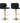 2x Faux Leather Golden Base Swivel Bar Stools- Black