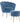 La Bella Shell Scallop Navy Blue Armchair Accent Chair Velvet + Round Ottoman Footstool
