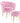 La Bella Shell Scallop Pink Armchair Accent Chair Velvet + Round Ottoman Footstool